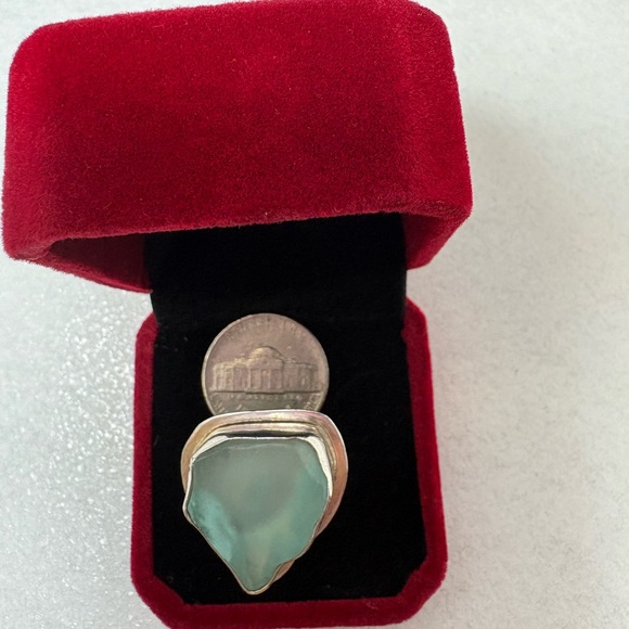 Echo of The Dreamer Vintage Aqua Sea Glass Ring in Sterling Silver - Picture 7 of 7